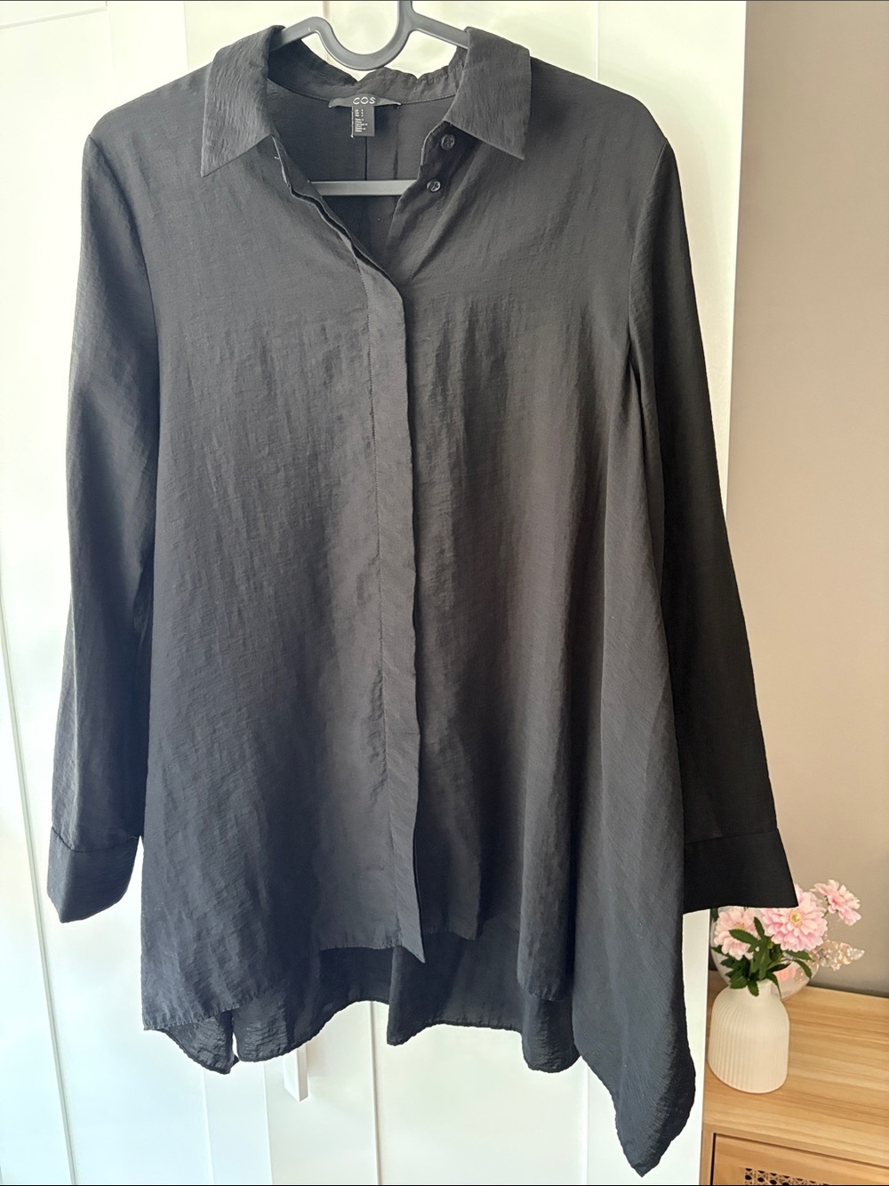 COS Black Button Down Long Sleeve Shirt